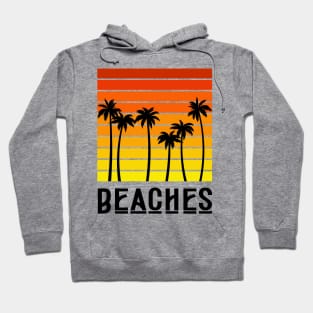 minimalistic orange summer palm tree beach Hoodie